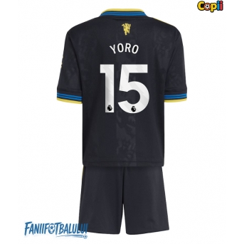 Manchester United Leny Yoro #15 Echipament de Fotbal Replică 2025-26 Copii Treilea (+ Șorturi)